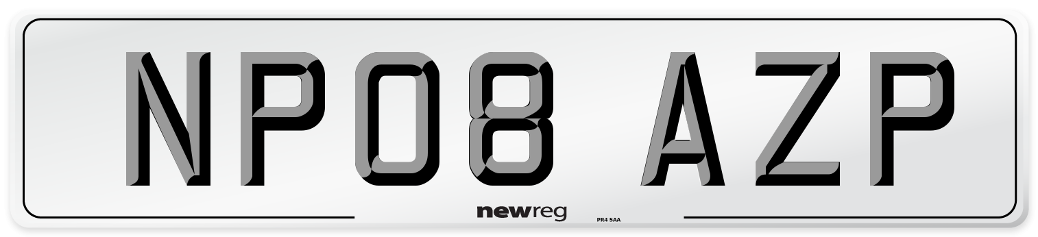 NP08 AZP Number Plate from New Reg